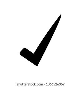 Black check mark icon. Tick symbol in black color, vector illustration.