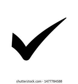 Black check mark icon. Tick symbol in black color, vector illustration.