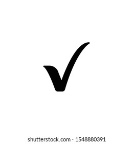 Black check mark icon. Tick symbol in black color, vector illustration.
