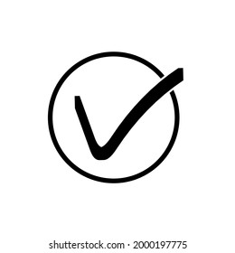 
Icono de marca de verificación negra. Símbolo de marca en color negro, ilustración vectorial
