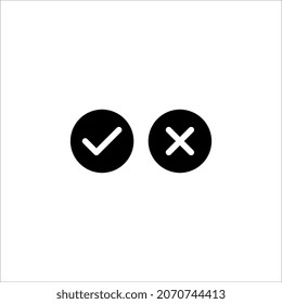 Das Symbol mit schwarzem Häkchen. Tick-Symbol in schwarzer Farbe, Vektorgrafik auf weißem Hintergrund
