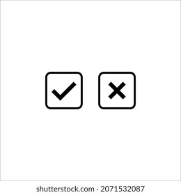 Das Symbol mit schwarzem Häkchen. Tick-Symbol in schwarzer Farbe, Vektorgrafik auf weißem Hintergrund