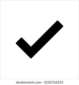 Icono de marca de verificación negra. Símbolo de marca en color negro, ilustración vectorial.