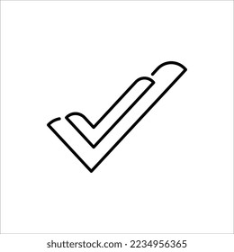 Icono de marca de verificación negra. Símbolo de marca en color negro, ilustración vectorial.