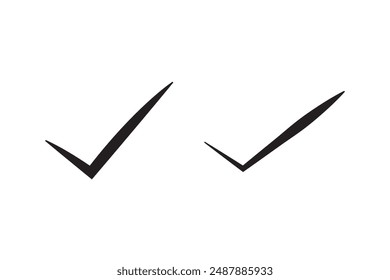 Black check mark icon. Tick symbol, tick icon vector illustration.