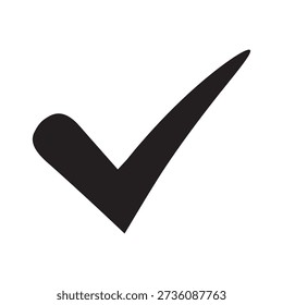 Black check mark icon. Tick symbol, tick icon
