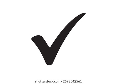 Fondo transparente del Vector del icono de la marca de verificación negra