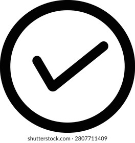 Black Check Mark Inside Circle Icon Keywords: check mark, tick, circle, symbol, icon, approved