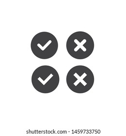 Black check Mark isolated flat web mobile Icon / vector.