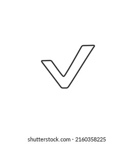 Icono de línea de marca de verificación negra. Símbolo de marca, icono de marca. Señal plana de la ilustración del vector