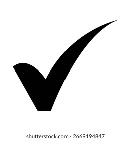 Símbolo de marca de cheque negro sobre fondo blanco