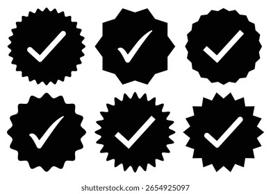 Marca de verificación negra icono de verificación de marca de verificación Vector. icono de casilla de verificación con correcto, aceptar iconos de marca de verificación aislados sobre fondo blanco.