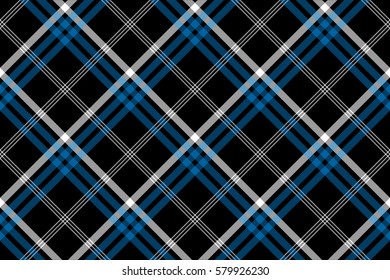 Black check seamless fabric texture background. Vector illustration.