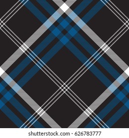 Black check seamless fabric texture. Vector illustration.