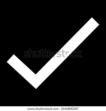 Black checkbox icon in flat style. Marked square symbol representing selection, confirmation, approval, or completed task. Perfect for UI design, forms, surveys, to-do lists, or interface elements.
