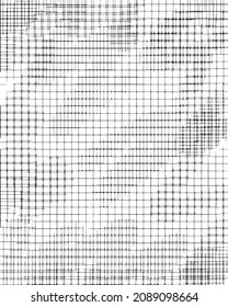 Negro marcado texturado, fondo transparente. Pulseras verticales y horizontales. Scratch, grunge. Para textura, superposición, montaje, sombreado. Ilustración del vector abstracto, eps 10. Fácil de recordar.