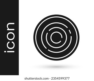Icono de fichas de juego Black Checker aislado en fondo blanco.  Vector