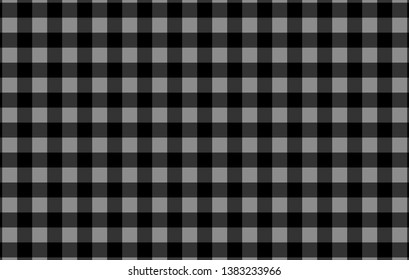 Black checkered cotton background - Vector Illustration.