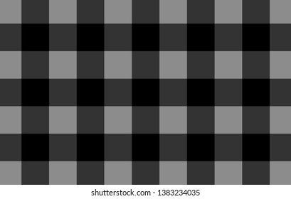 Black checkered cotton background - Vector Illustration.