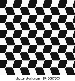 Black Checkered Diagnal Square Shapes. Checkered Diagonal Race Flag Pattern.