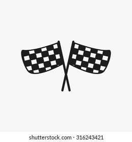 Black checkered flags icons set. Vector Illustration eps10. 