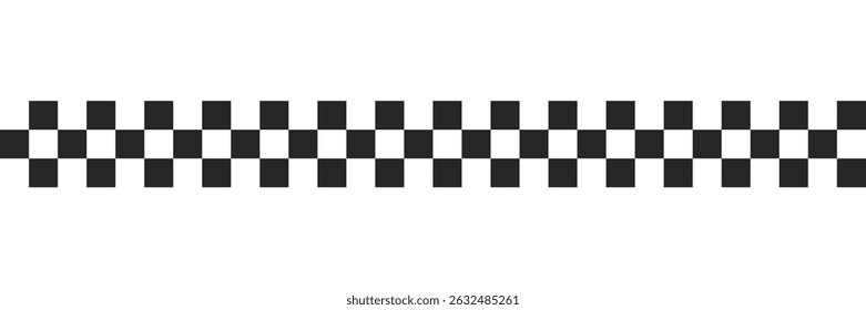 Black checkered line pattern as a seamless repeating banner in vector
