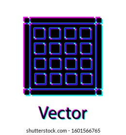 Black Checkered napkin icon isolated on white background.  Vector Illustration