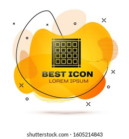 Black Checkered napkin icon isolated on white background. Abstract banner with liquid shapes. Vector Illustration