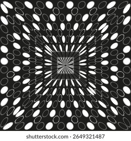 Padrão preto quadriculado. Grade geométrica abstrata. Fundo de ilusão ótica. Design complexo de vetor.