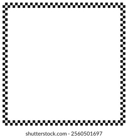 Black checkers frame. chess board Photo frame. Square checker frame. EPS Vector illustration.