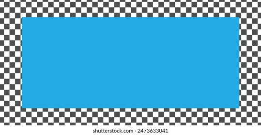 Black checkers frame. Photo frame. Vector illustration.