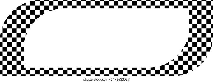 Black checkers frame. Photo frame. Vector illustration.