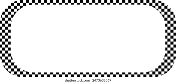 Black checkers frame. Photo frame. Vector illustration.