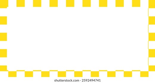 Black checkers frame. Photo frame. Vector illustration.