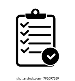 black checklist icon