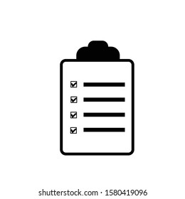 Black Checklist icon isolated. Vector Checklist symbol in flat design.