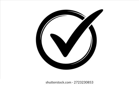 Marca de verificación negra en círculo marca de verificación