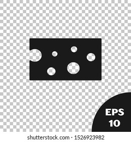 Black Cheese icon isolated on transparent background.  Vector Illustration