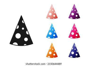 Black Cheese icon isolated on white background. Set icons colorful. Vector