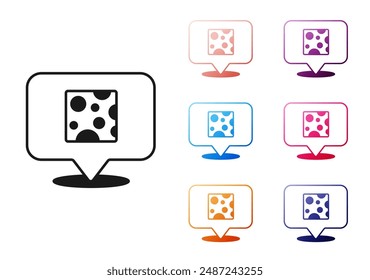 Black Cheese icon isolated on white background. Set icons colorful. Vector