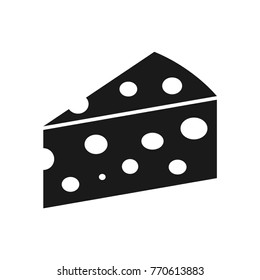 Black cheese icon, on the white background, for web site or mobile app.