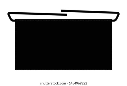 Black Chef Apron With Flay Lay Template On White Background