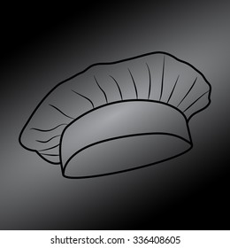 Black Chef and cook hats set isolated