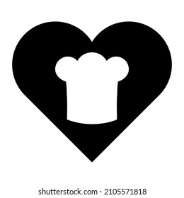 sombrero de chef negro y corazón