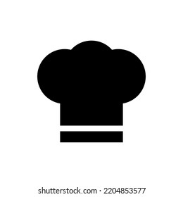 icono del sombrero de chef negro. Fondo de cocina. Ilustración vectorial. Imagen de archivo. 