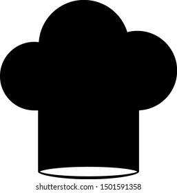 Black Chef hat icon isolated on white background. Cooking symbol. Cooks hat.  Vector Illustration