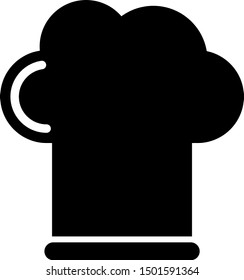 Black Chef hat icon isolated on white background. Cooking symbol. Cooks hat.  Vector Illustration