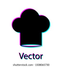 Black Chef hat icon isolated on white background. Cooking symbol. Cooks hat.  Vector Illustration