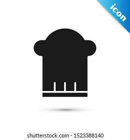 Black Chef hat icon isolated on white background. Cooking symbol. Cooks hat.  Vector Illustration