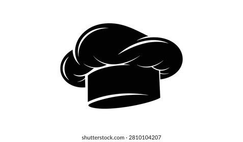 Black chef s toque on white background a culinary silhouette hat